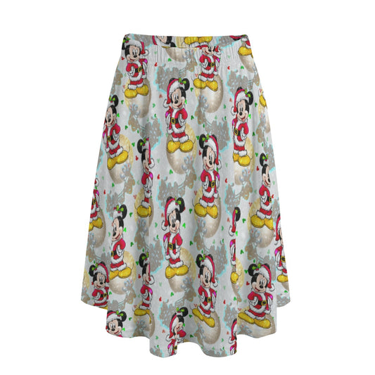 Santa Mouse Celebration - Women's Pocket Midi Skirt
