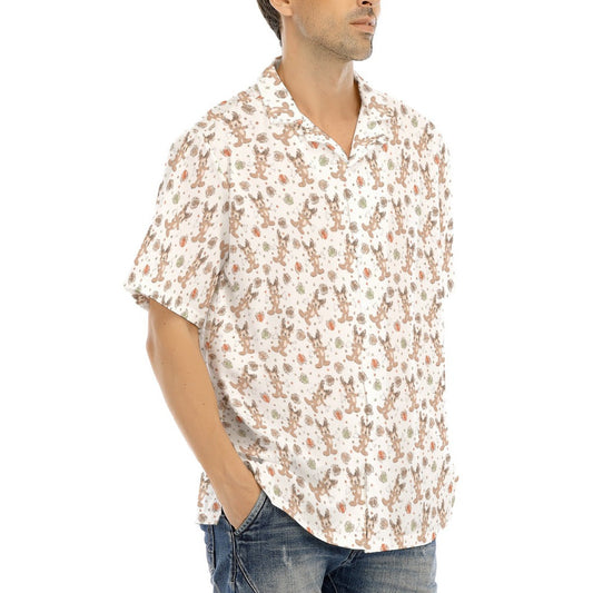 Reindeer Onesie Cheer - Men's Hawaiian Button Up Shirt