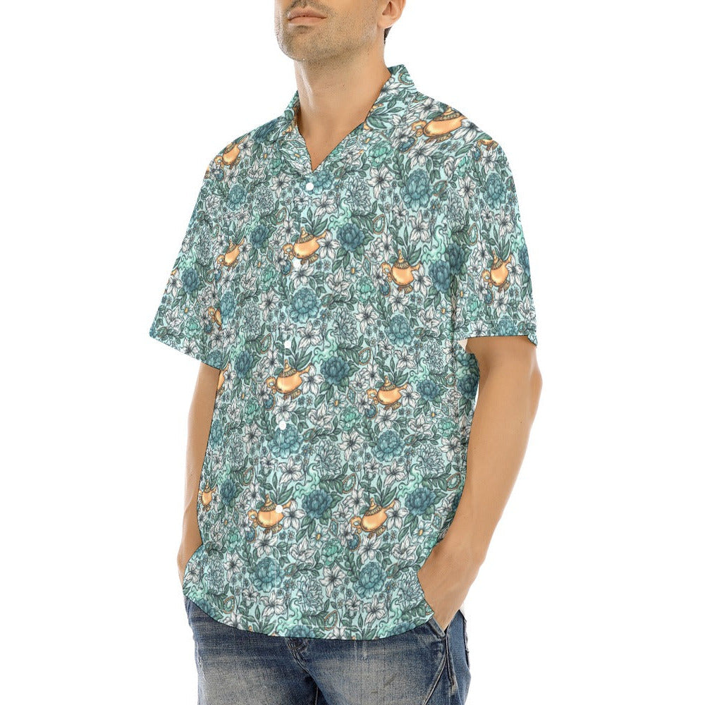 Fairytale Florals - Arabian Princess - Men's Hawaiian Button Up Shirt