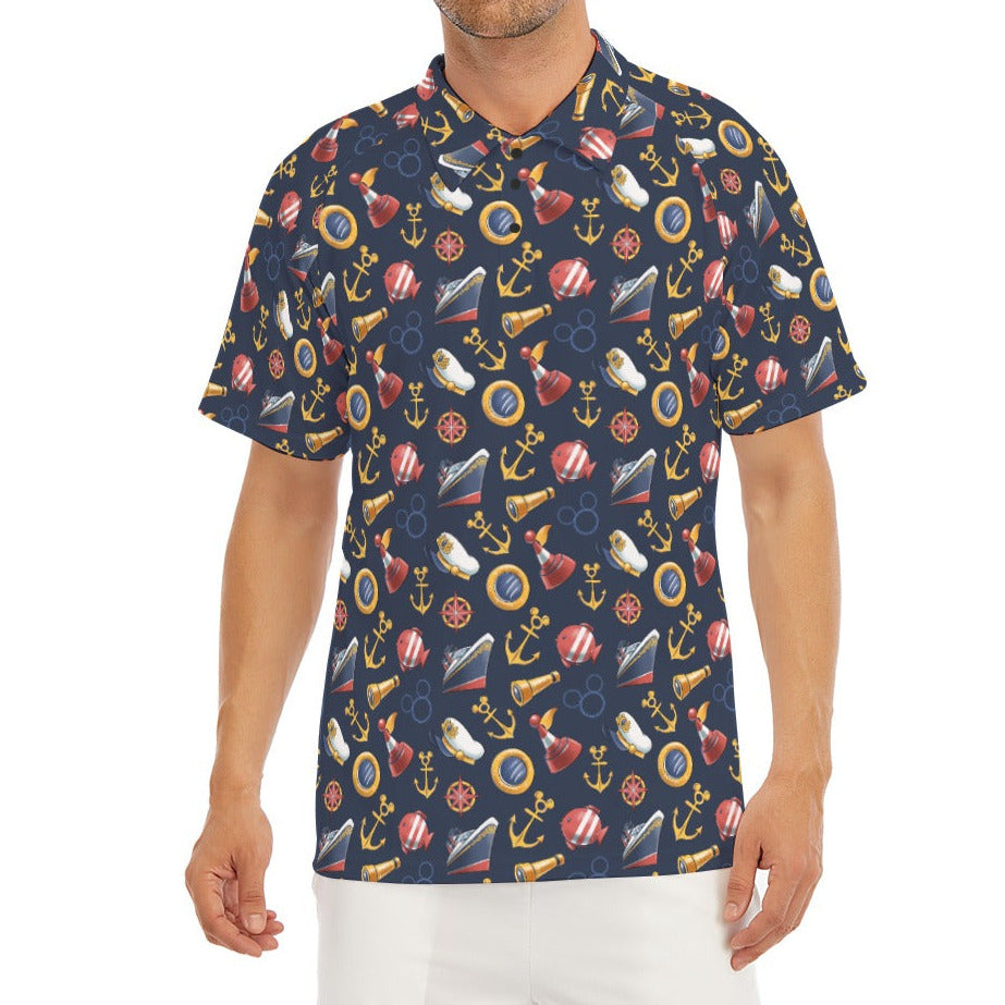 Mouse Ear Nautical Icons - Men's Polo Shirt