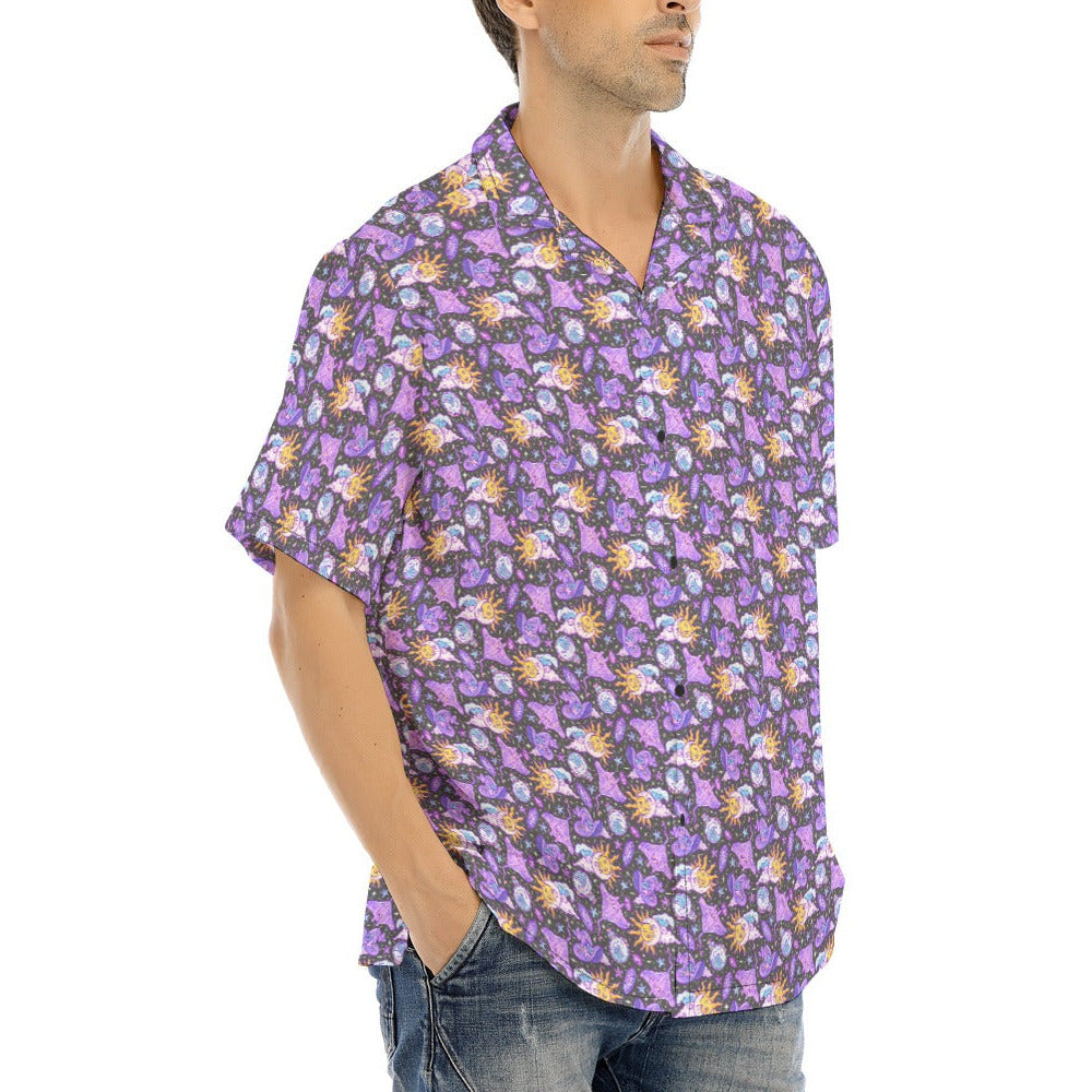 Mystical Manta Rays - Men's Hawaiian Button Up Shirt