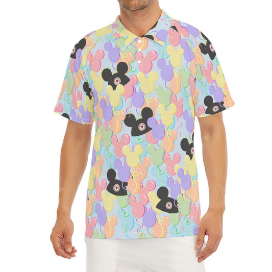 Pastel Mouse Ear Balloons - Men's Polo Shirt