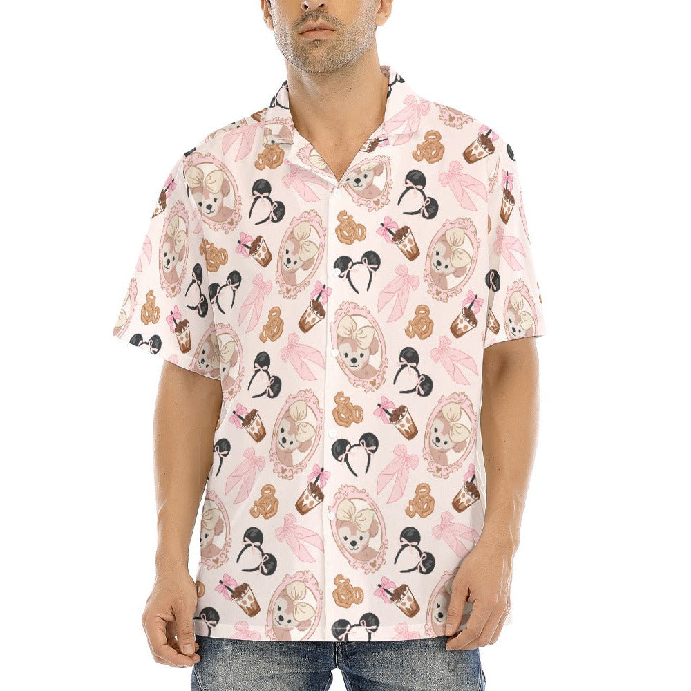 Bow Bear Sweet Day - Men's Hawaiian Button Up Shirt