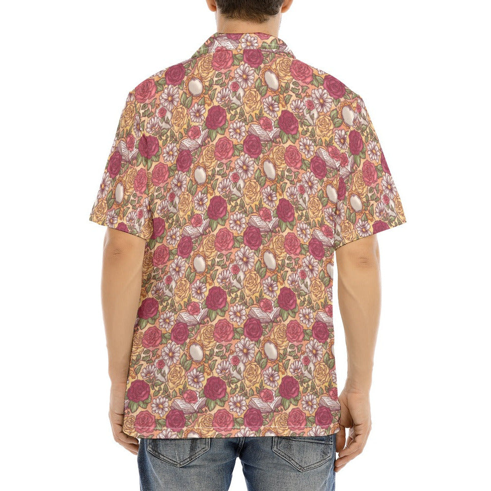 Fairytale Florals – Timeless Tale Blooms - Men's Hawaiian Button Up Shirt
