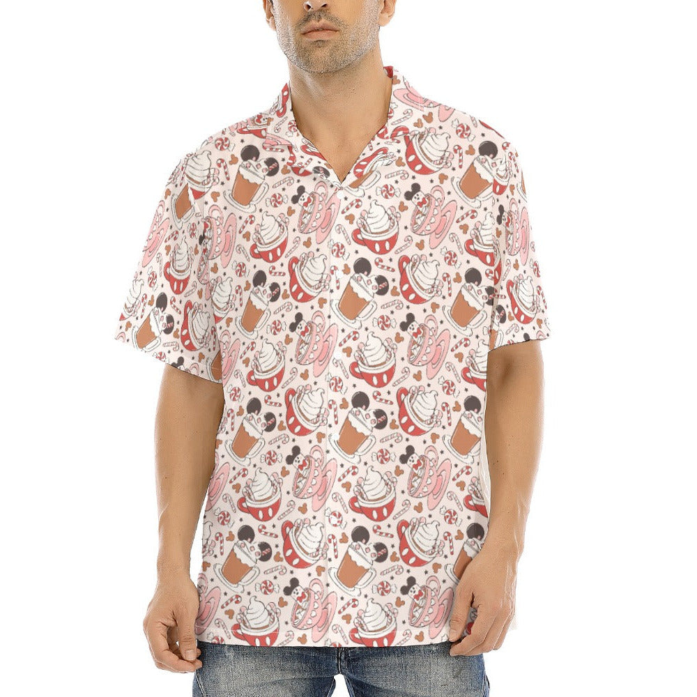 Magic Mouse Hot Chocolate - Men's Hawaiian Button Up Shirt