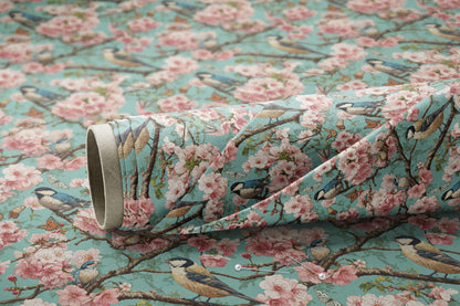 Spring Birds and Blossom Branches - Digital Seamless Pattern