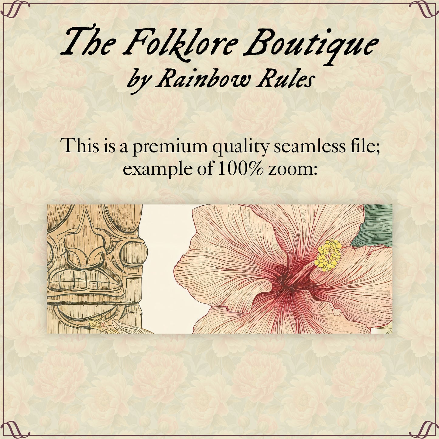 Tropical Tiki Garden - Digital Seamless Pattern