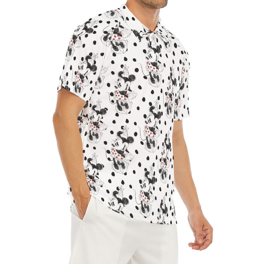 Sketch of Polka Dot Mouse - Men's Polo Shirt