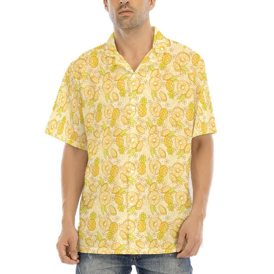 Summer Fruits - Pineapple - Men's Hawaiian Button Up Shirt