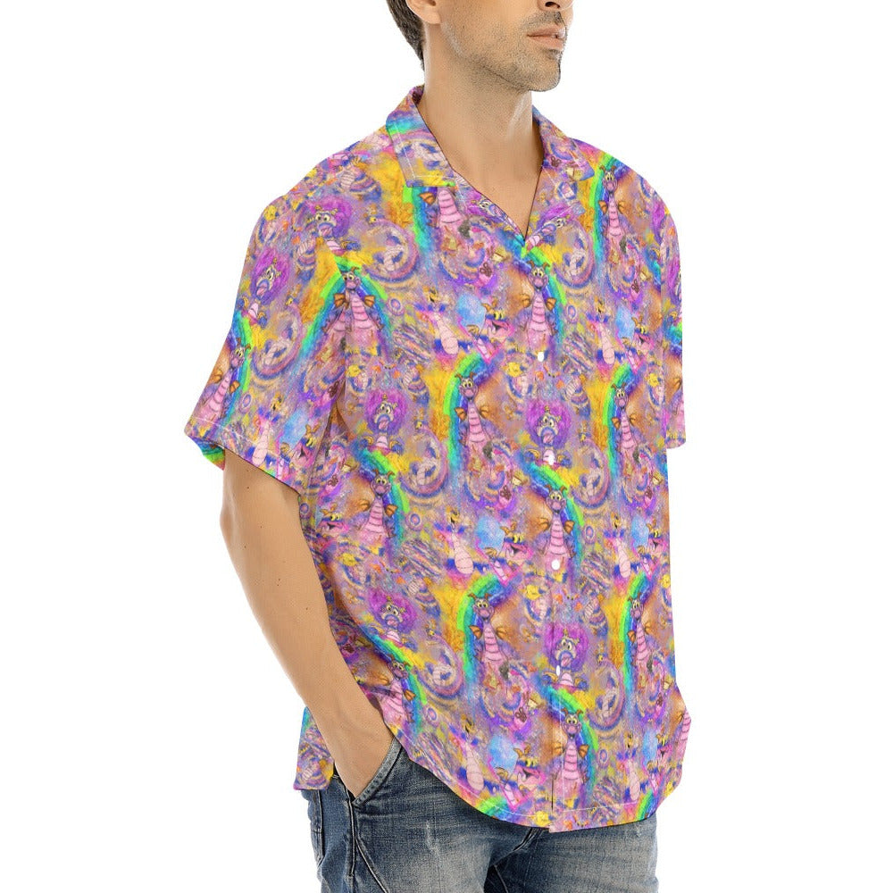 Figment Watercolor Rainbow - Men's Hawaiian Button Up Shirt