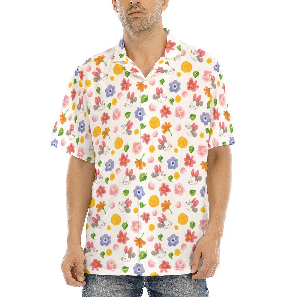 Floral Friends Springtime - Men's Hawaiian Button Up Shirt