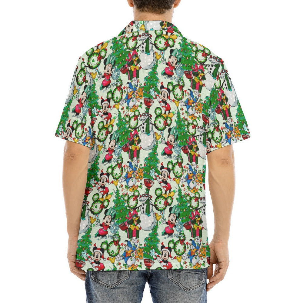 Mouse Friends Christmas Decorations - Men's Hawaiian Button Up Shirt