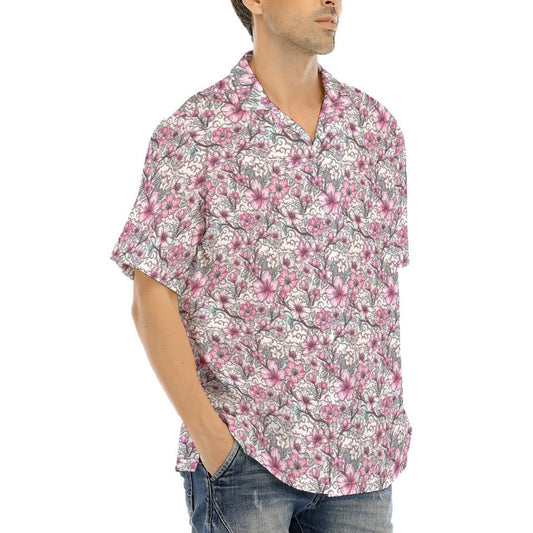 Fairytale Florals – Blossoms of Honor - Men's Hawaiian Button Up Shirt