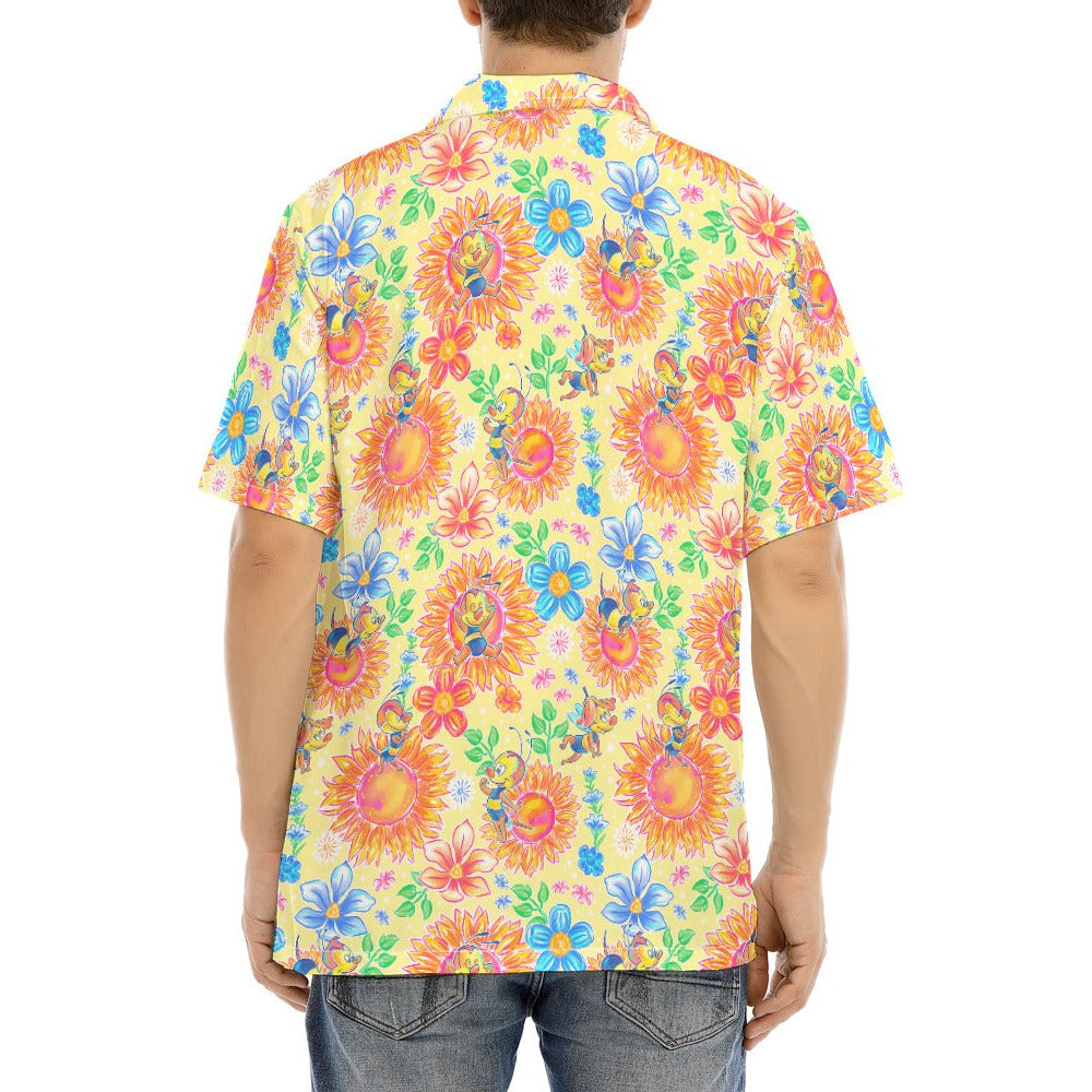 Buzzing Garden Buddy - Men's Hawaiian Button Up Shirt