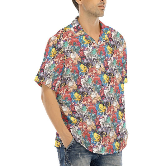 Undersea Crew Sketch - Men's Hawaiian Button Up Shirt