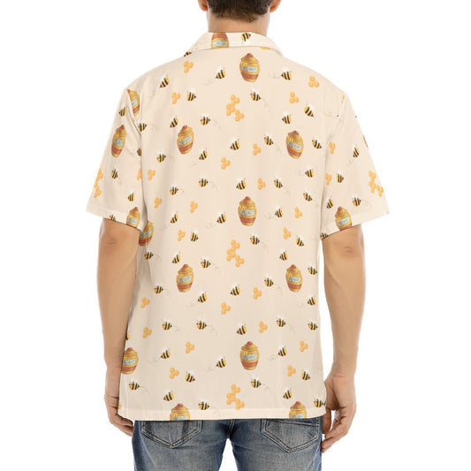 Sweet Hunny Pot & Bees - Men's Hawaiian Button Up Shirt