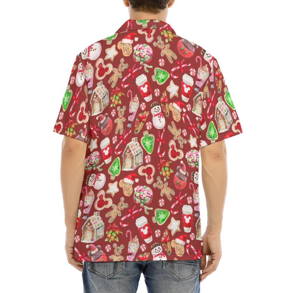Christmas Snack Goals - Men's Hawaiian Button Up Shirt