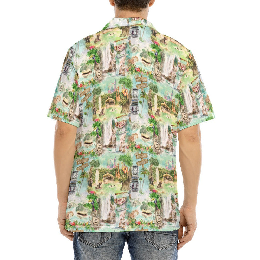 Jungle River Cruise - Men's Hawaiian Button Up Shirt