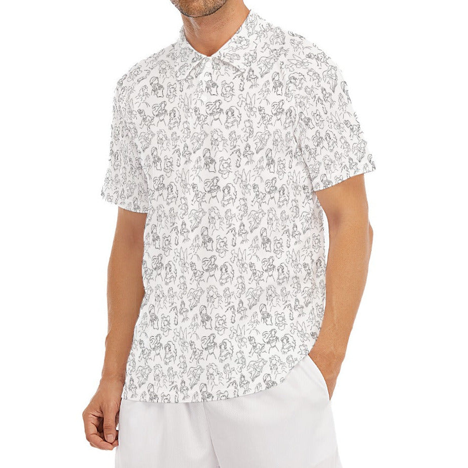 Monochrome Royal Silhouettes - Men's Polo Shirt