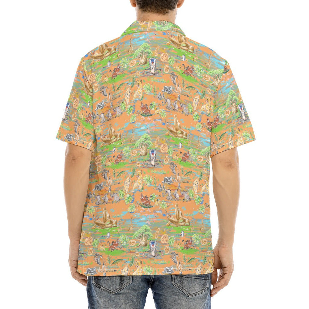 Savanna Sunset Stories - Men's Hawaiian Button Up Shirt