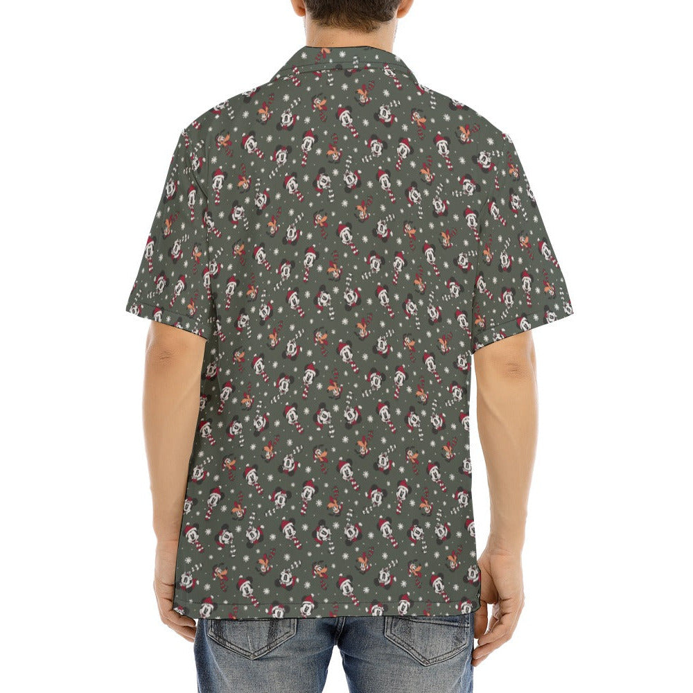 Vintage Holiday Friends - Men's Hawaiian Button Up Shirt
