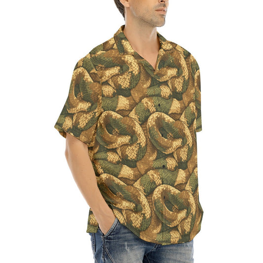 Animal Print - Snake - Men's Hawaiian Button Up Shirt