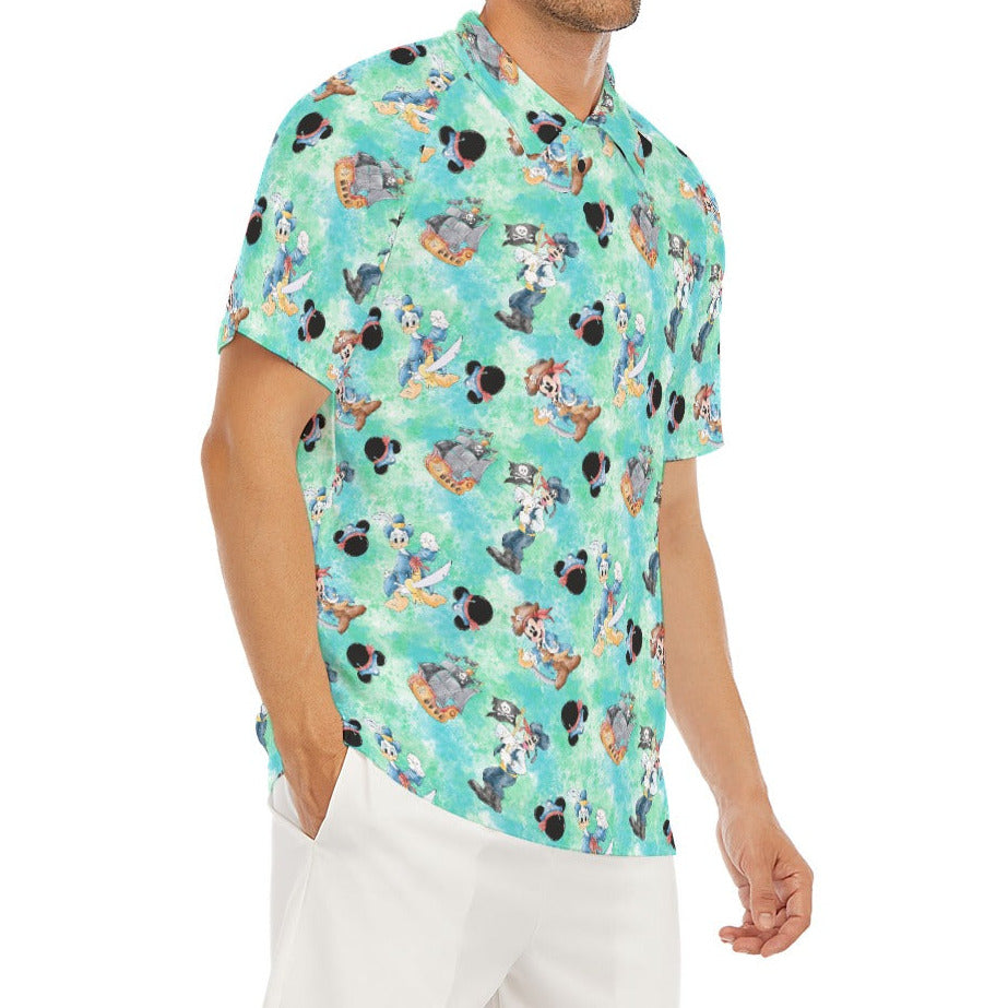 Pirate Crew Watercolor Adventure - Men's Polo Shirt