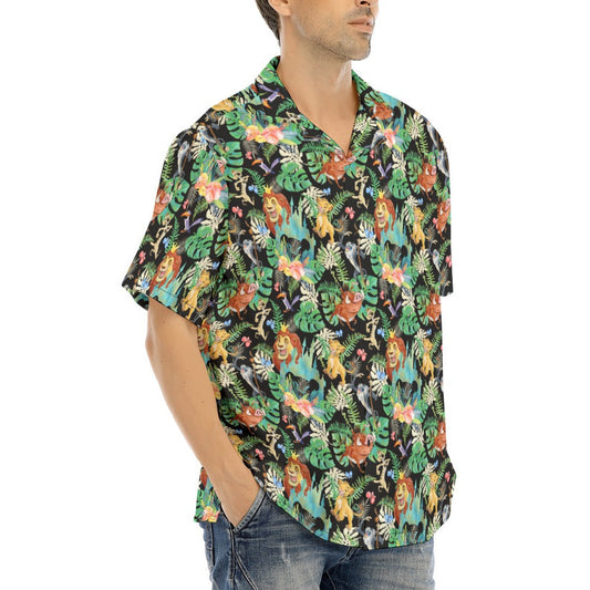 Watercolor Jungle Pride - Men's Hawaiian Button Up Shirt