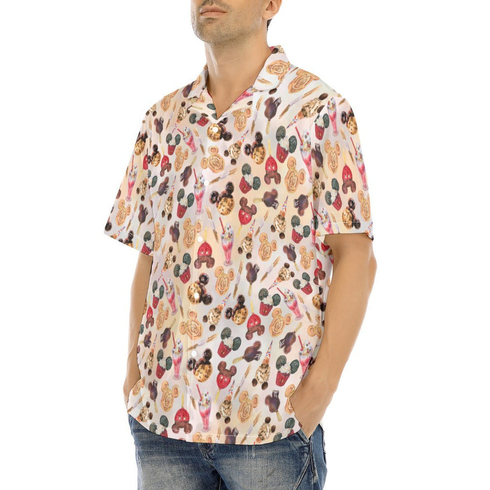 Mouse Snack Treats - Men's Hawaiian Button Up Shirt