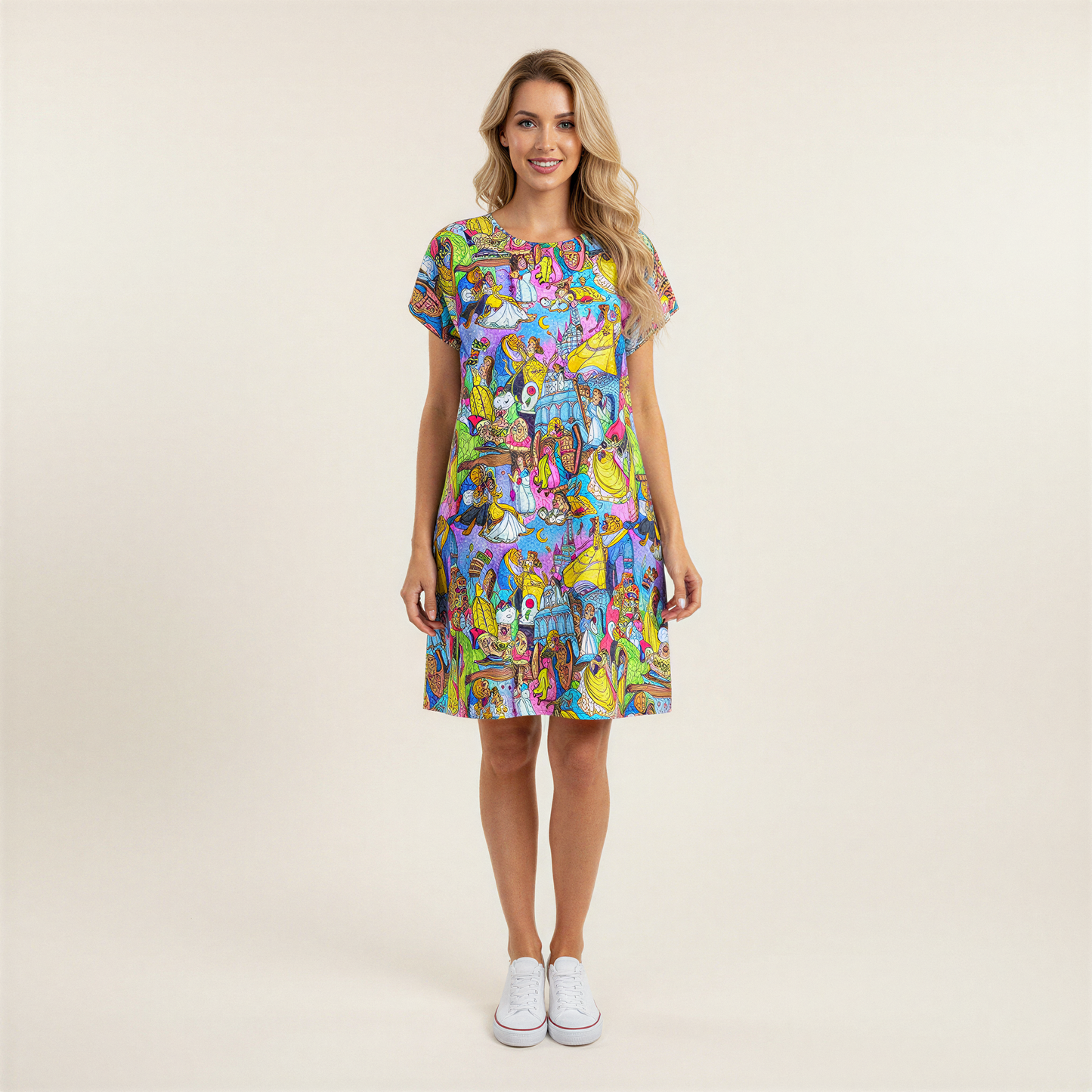 Enchanted Tale Storybook Scenes - Women's T-Shirt Dress