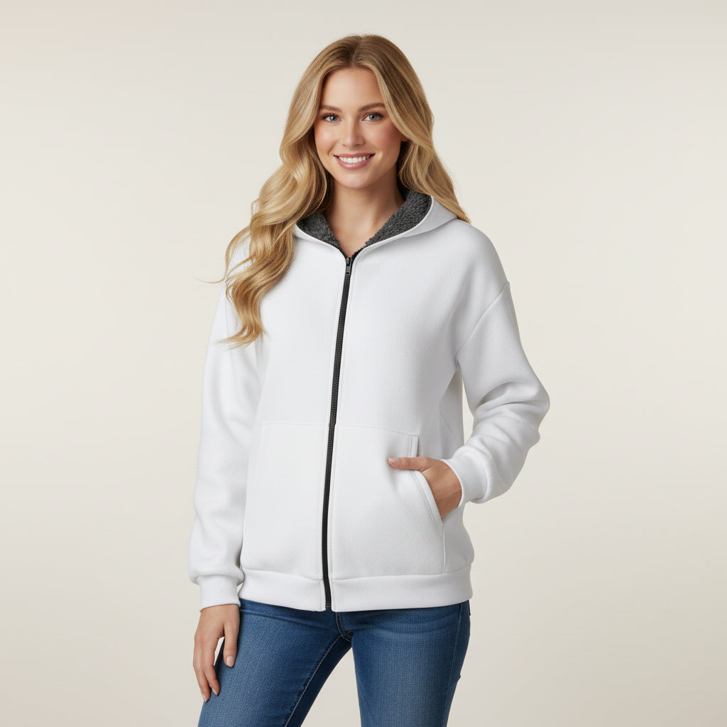 Pick Any Print from our Shop - Unisex Sherpa Fleece Zip-Up Hoodie