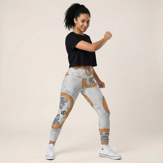 Little Round Droid - Women's Yoga Leggings