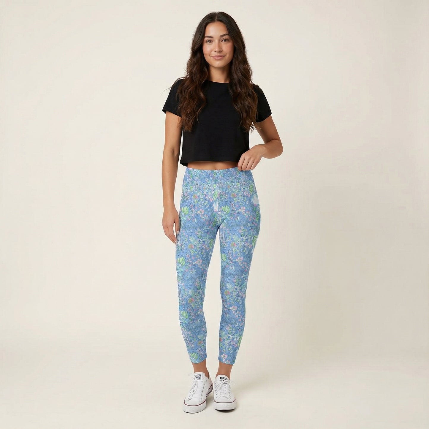 Bright Tropical Princess - Royal Beach Day - Women's Yoga Leggings