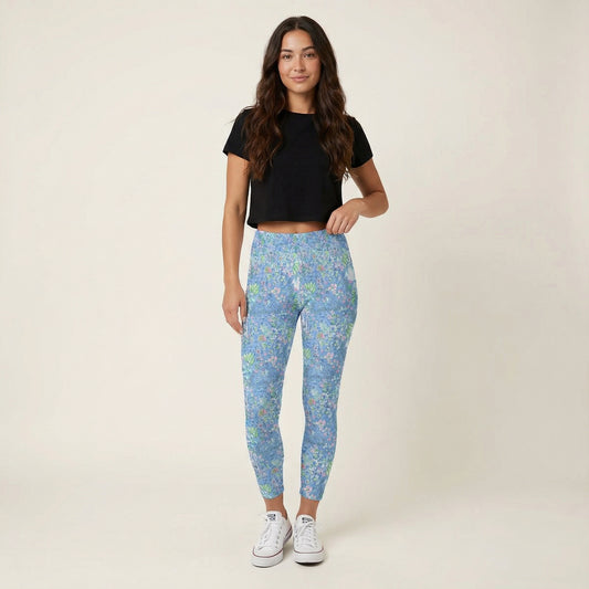 Bright Tropical Princess - Royal Beach Day - Women's Yoga Leggings