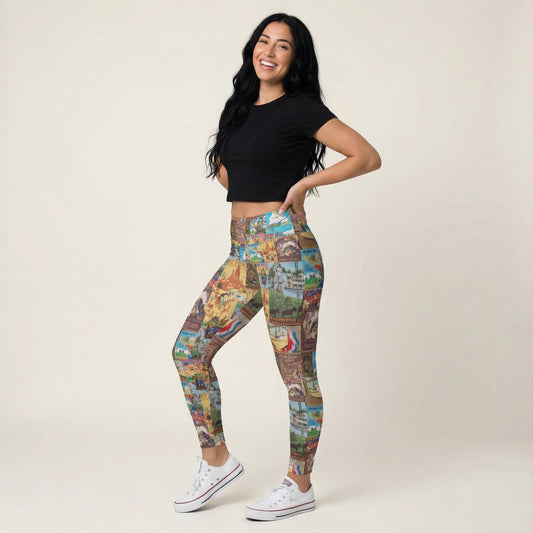 Vintage Frontier Ride Posters - Women's Yoga Leggings