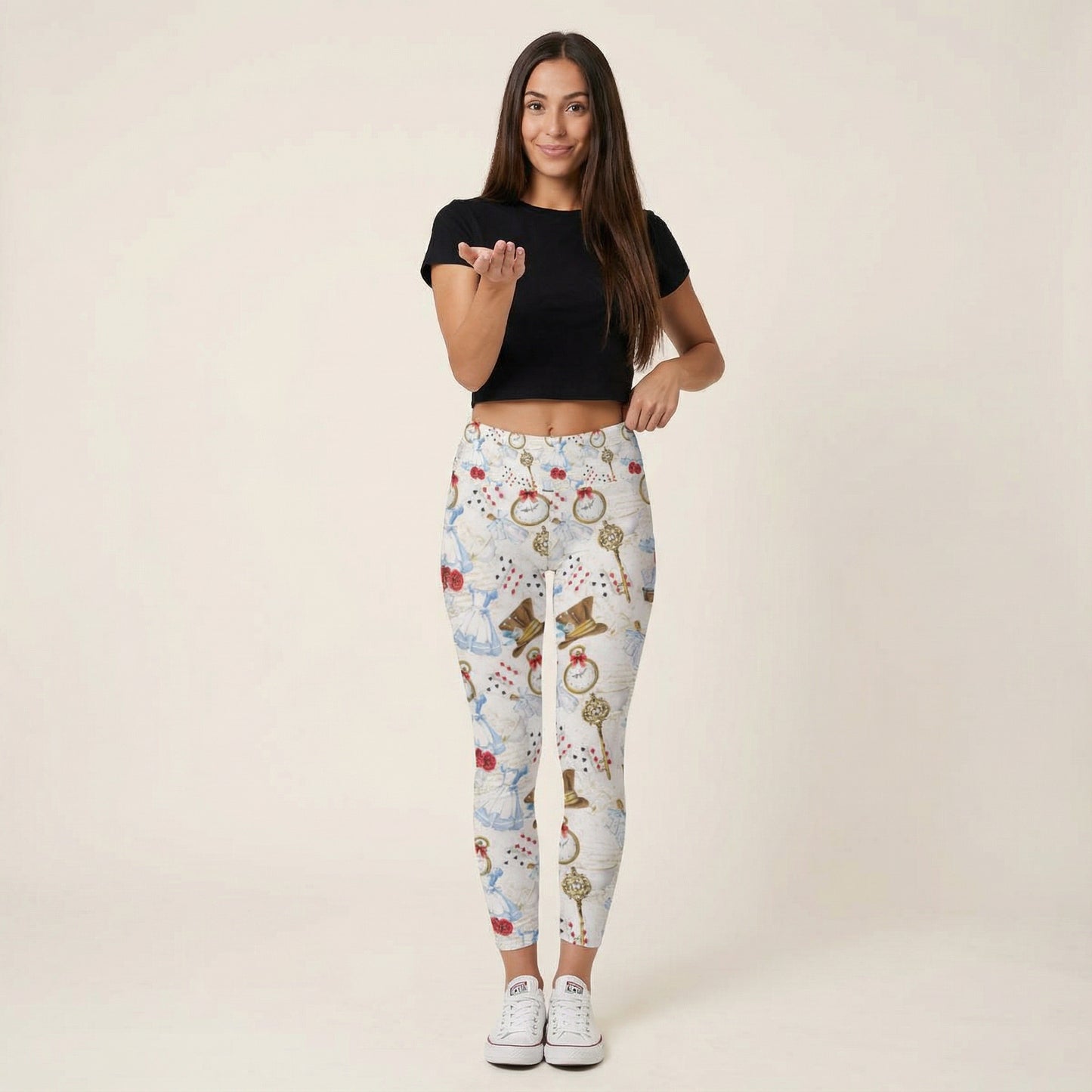 Curious Wonderland Icons - Women's Yoga Leggings