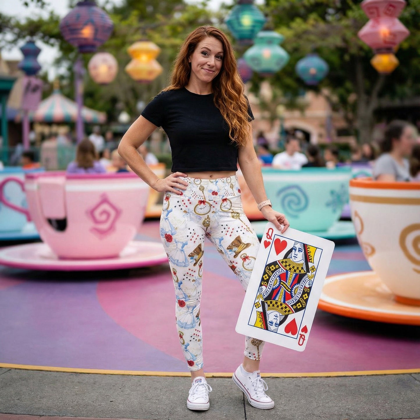 Curious Wonderland Icons - Women's Yoga Leggings