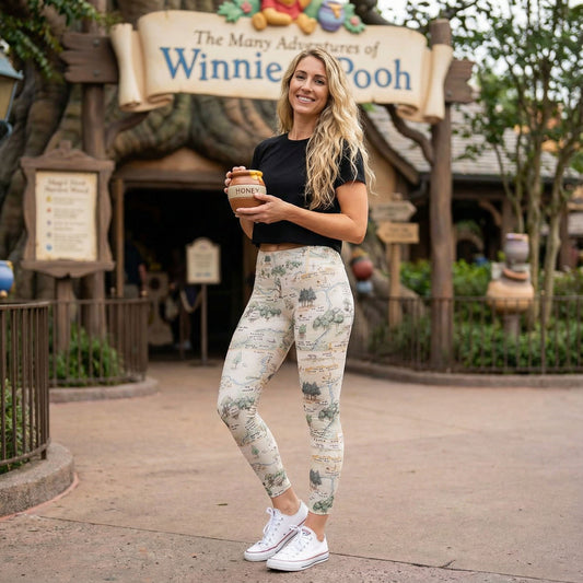 Hundred Acre Map - Women's Yoga Leggings