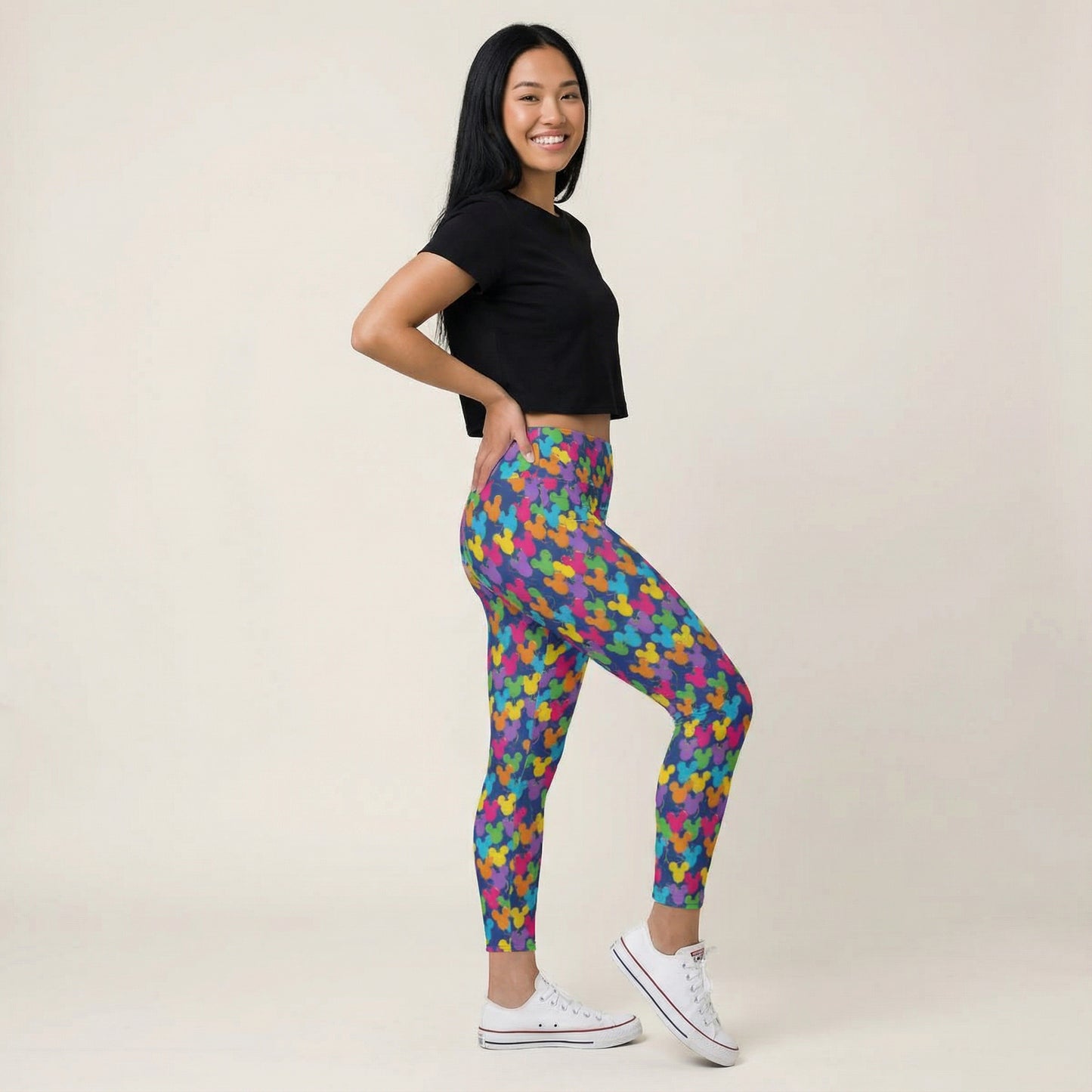 Bright Mouse Ear Balloons - Women's Yoga Leggings