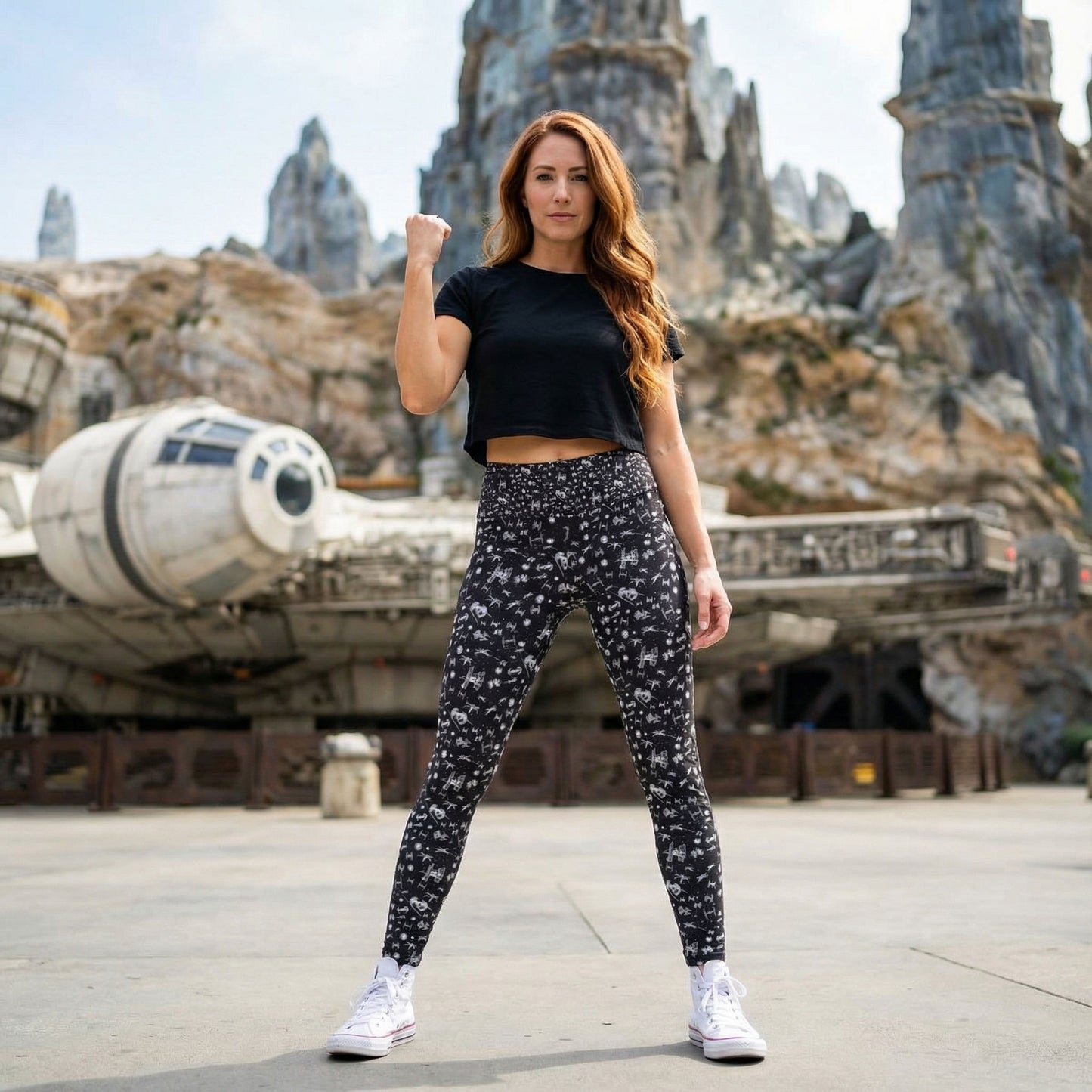 Epic Space Battle Ships - Women's Yoga Leggings