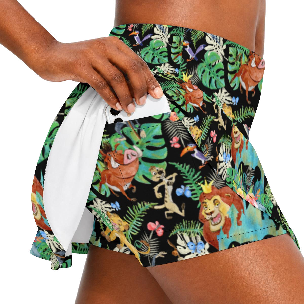 Watercolor Jungle Pride - Women’s Athletic Skater Skort with Pockets