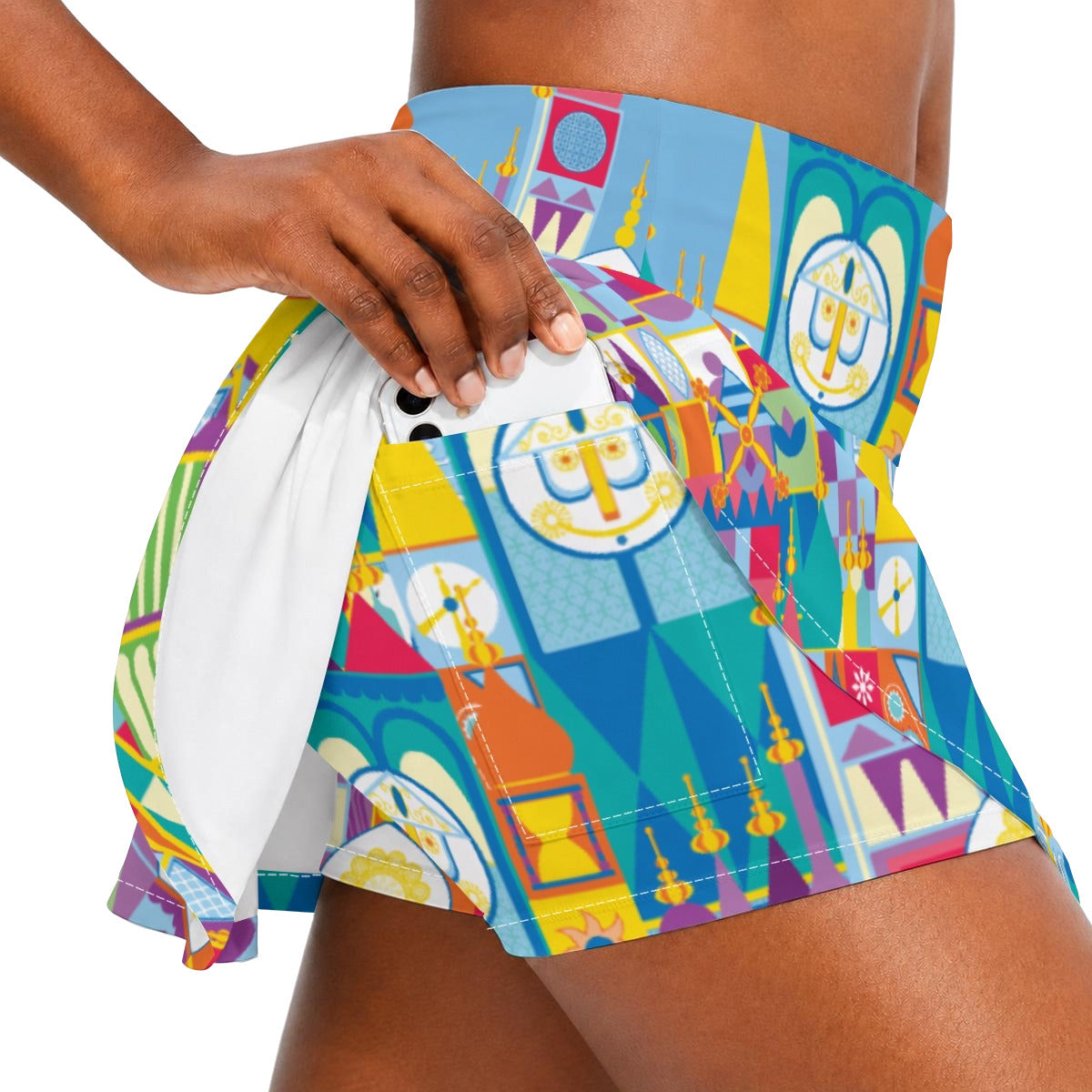 Whimsical World Facade - Women’s Athletic Skater Skort with Pockets