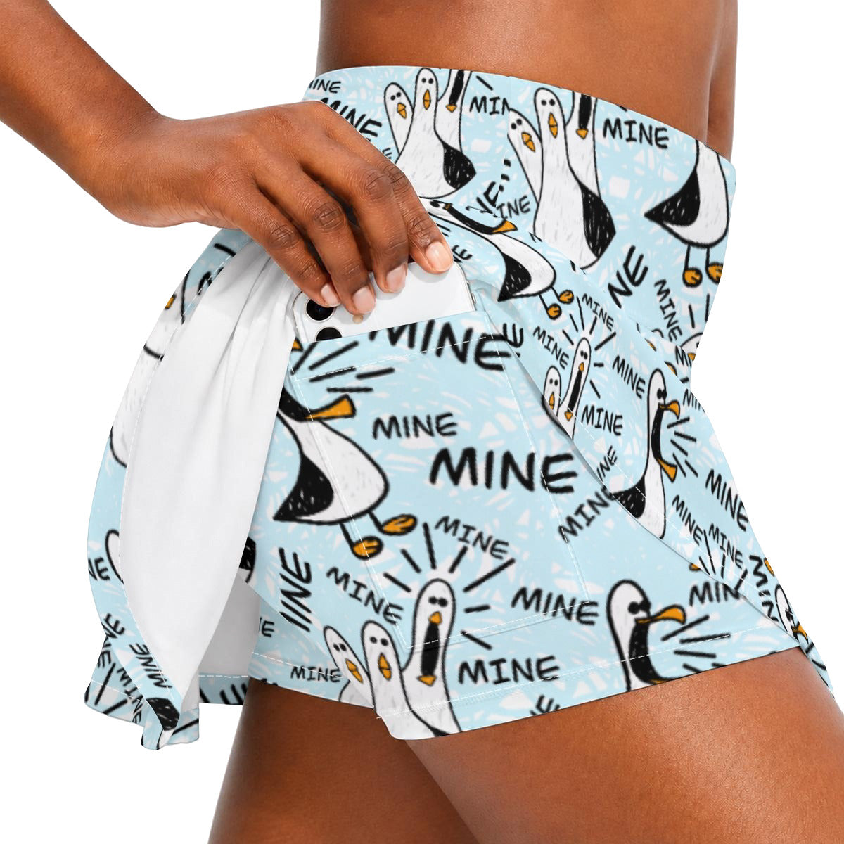 Mine Mine Mine Seagulls - Women’s Athletic Skater Skort with Pockets