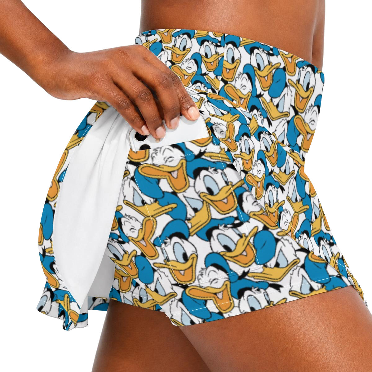Many Faces of Feisty Duck - Women’s Athletic Skater Skort with Pockets