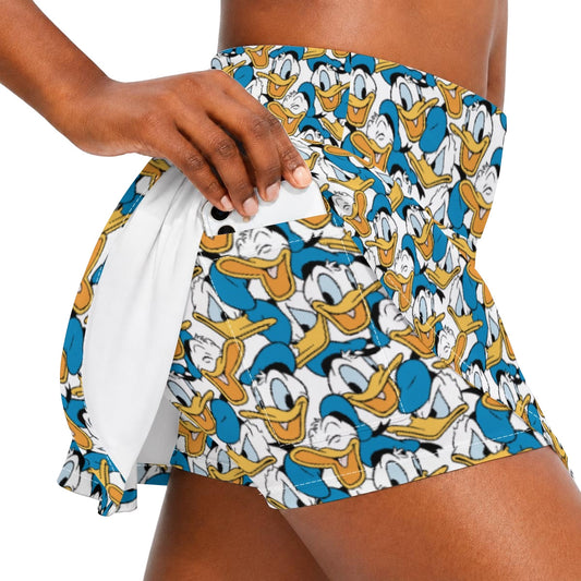 Many Faces of Feisty Duck - Women’s Athletic Skater Skort with Pockets