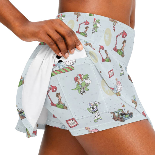 Toybox Tinsel Tangle - Women’s Athletic Skater Skort with Pockets