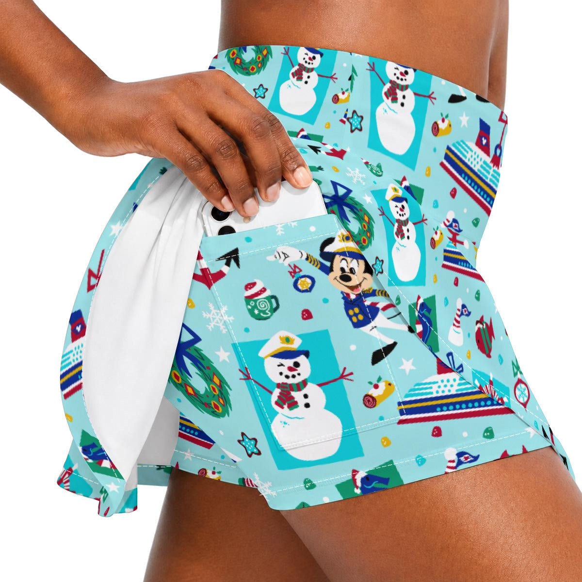 Mouse's Merry Cruise - Women’s Athletic Skater Skort with Pockets