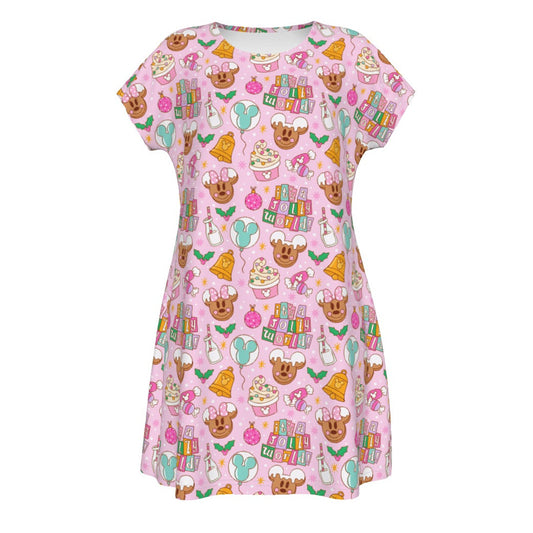 Tiny World Christmas Sugar Rush - Women's T-Shirt Dress