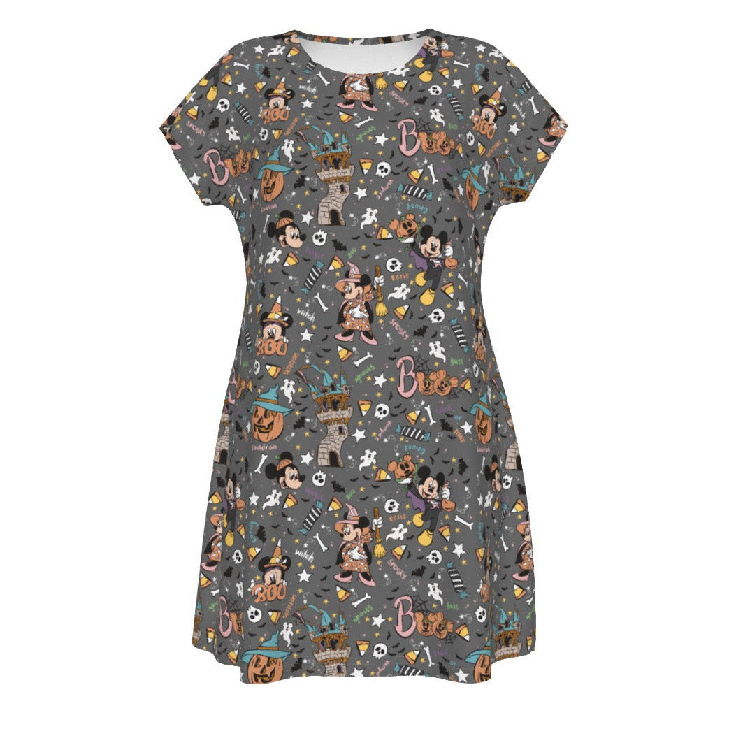 Spooky Spellbook Doodles - Women's T-Shirt Dress