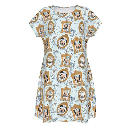 Classic Cartoon Merry Hot Coco - Women's T-Shirt Dress